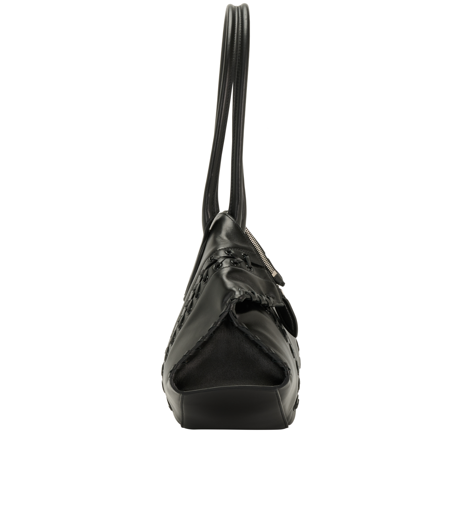 Manta, &pound;1,100, Handbags, Black, Leather, Side view